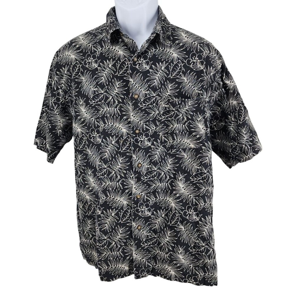 Men's Fieldmaster Hawaiian Linen Blend Button Down Shirt Medium Cambodia